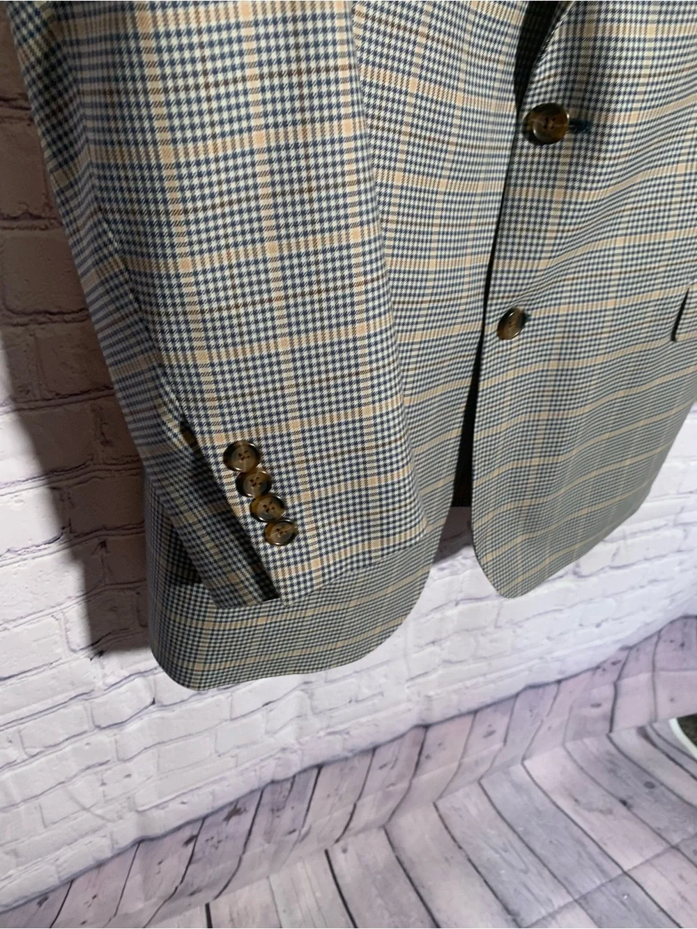 Brooks Brothers Mens Fitzgerland Fit Plaid Blazer Blue Size 44R Preppy Corpcore